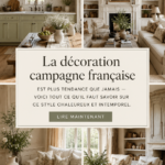 Intérieur chaleureux inspiré du style de décoration français avec des couleurs douces et des meubles en bois