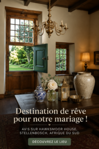 Hawksmoor House, un cadre idyllique pour un mariage à Stellenbosch.