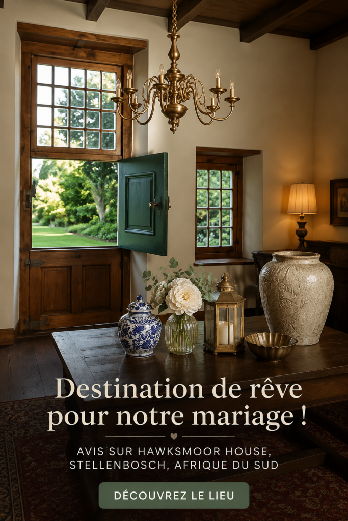 Hawksmoor House, un cadre idyllique pour un mariage à Stellenbosch.