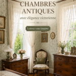 Chambre à coucher avec décoration victorienne élégante et chaleureuse.