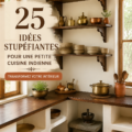 Cuisine indienne compacte bien décorée avec des touches traditionnelles.
