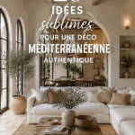 Un intérieur décoré dans un style méditerranéen, avec des couleurs chaudes et des matériaux naturels.