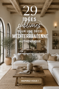 Un intérieur décoré dans un style méditerranéen, avec des couleurs chaudes et des matériaux naturels.