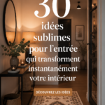 Entrée stylée avec des accessoires modernes et des couleurs accueillantes