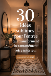 Entrée stylée avec des accessoires modernes et des couleurs accueillantes