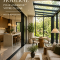 Extension en verre moderne sur une cuisine lumineuse