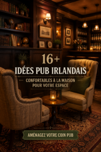 Intérieur chaleureux d'un pub irlandais recréé à domicile