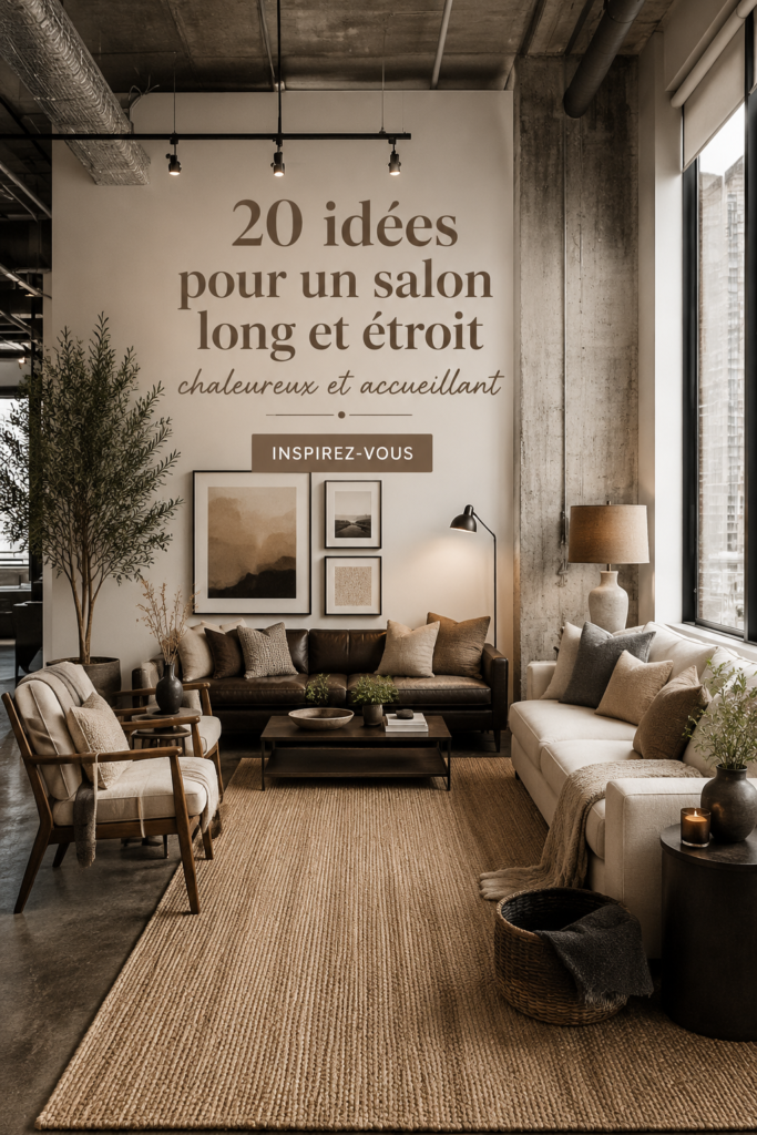 Idées d'aménagement pour un salon allongé et cosy
