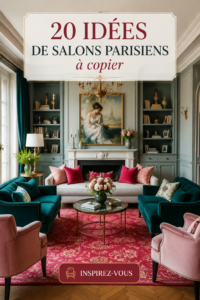 Un salon au style parisien, chaleureux et élégant, avec des meubles chics et des accessoires raffinés.