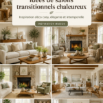 Salon moderne et chaleureux avec des touches de décoration transitionnelle