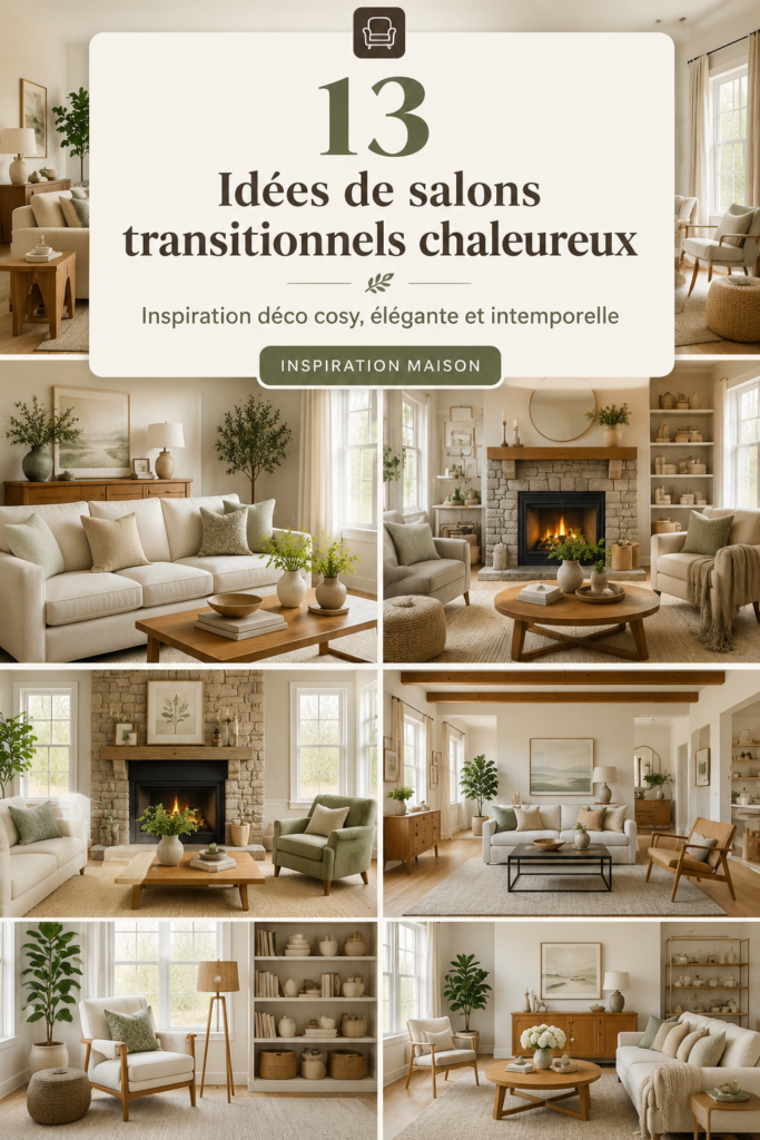 Salon moderne et chaleureux avec des touches de décoration transitionnelle