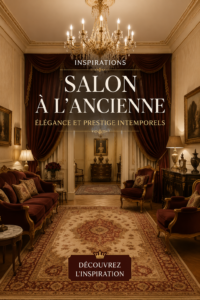 Un salon élégant avec des meubles raffinés et des couleurs neutres, évoquant un style royal