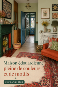 Intérieur edwardien coloré avec motifs floraux et élégants