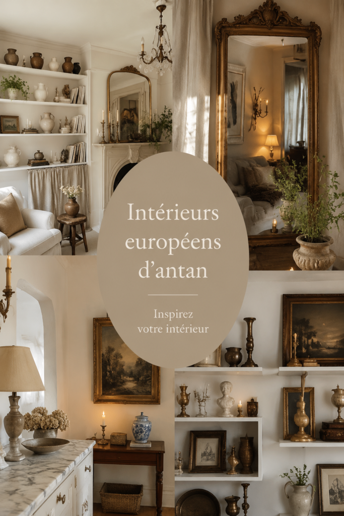 Intérieur d'inspiration européenne avec des meubles anciens et une ambiance chaleureuse