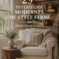 Intérieur moderne d'une maison de campagne avec des éléments chaleureux et décoratifs