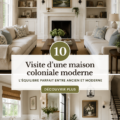 Maison moderne à l'esthétique coloniale avec un jardin verdoyant