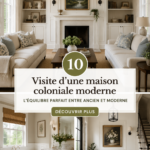 Maison moderne à l'esthétique coloniale avec un jardin verdoyant