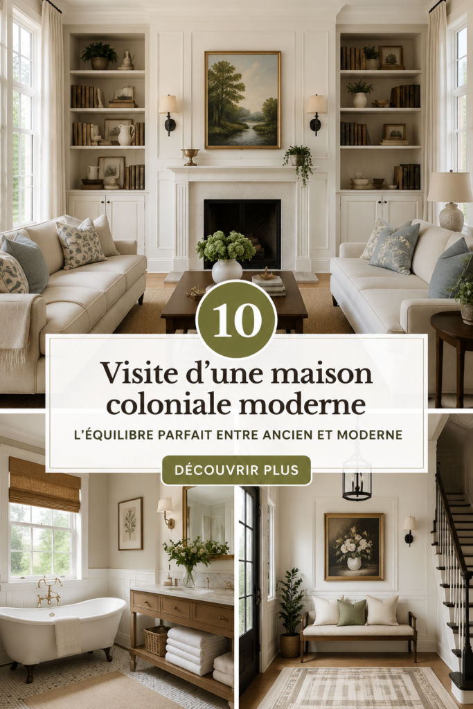 Maison moderne à l'esthétique coloniale avec un jardin verdoyant