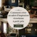 Salon victorien décoré avec des meubles vintage et des couleurs chaudes