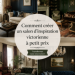 Salon victorien décoré avec des meubles vintage et des couleurs chaudes