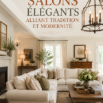 Un salon chaleureux combinant des éléments modernes et traditionnels.