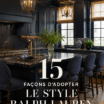 Intérieur inspiré du style Ralph Lauren avec des couleurs chaudes et des meubles chics.