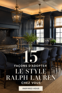 Intérieur inspiré du style Ralph Lauren avec des couleurs chaudes et des meubles chics.