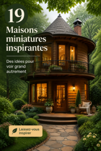 Design chaleureux d'une tiny house moderne en bois entourée de verdure.