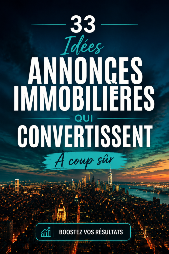 Exemple d'une annonce immobilière créative et attrayante.