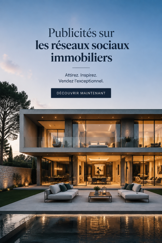 Annonce immobilière sur les réseaux sociaux avec une maison séduisante