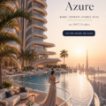Vue aérienne des Azure Residences à Dubaï, mettant en avant leur architecture moderne.