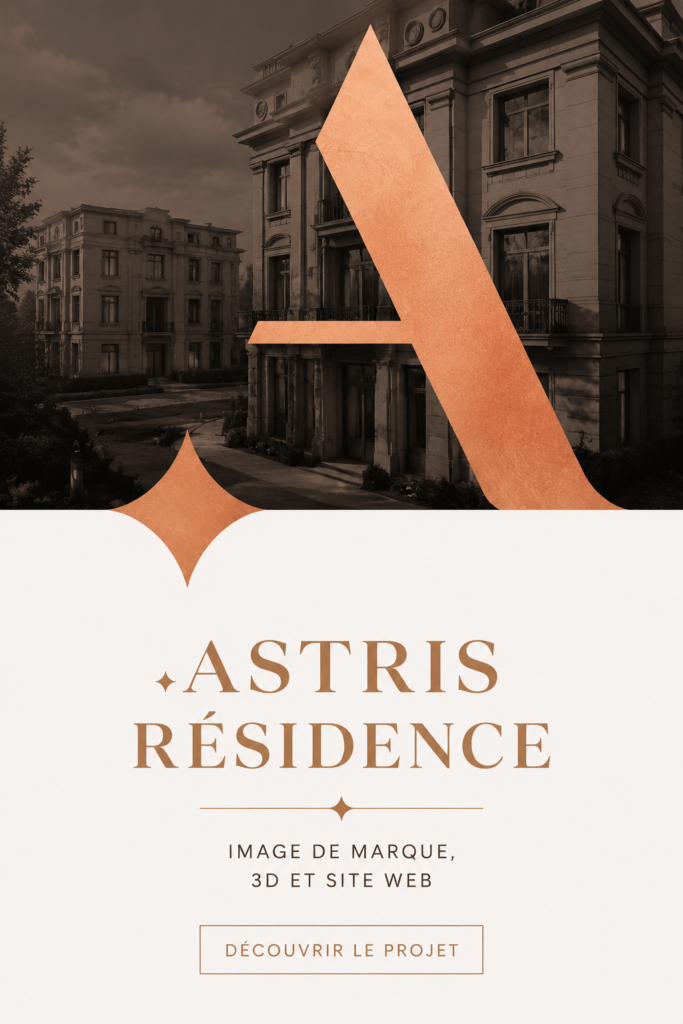 Un logo d'une résidence moderne illustrant l'importance du branding dans l'immobilier.