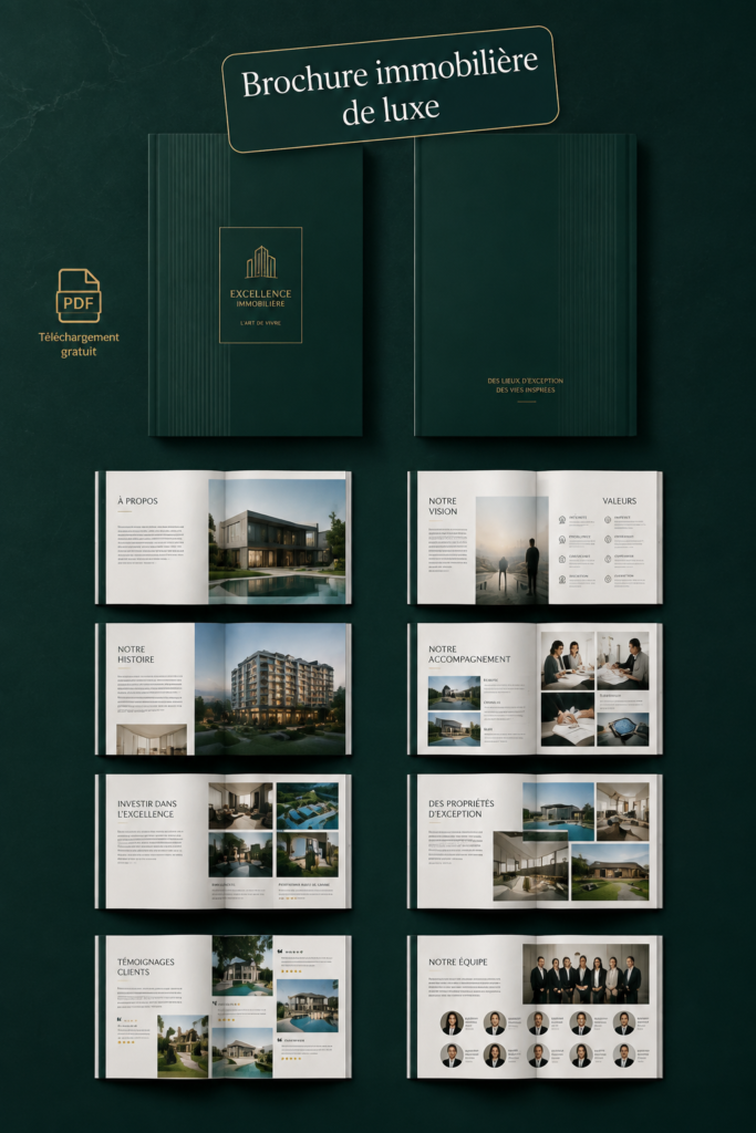 Brochure immobilière de luxe avec un design élégant