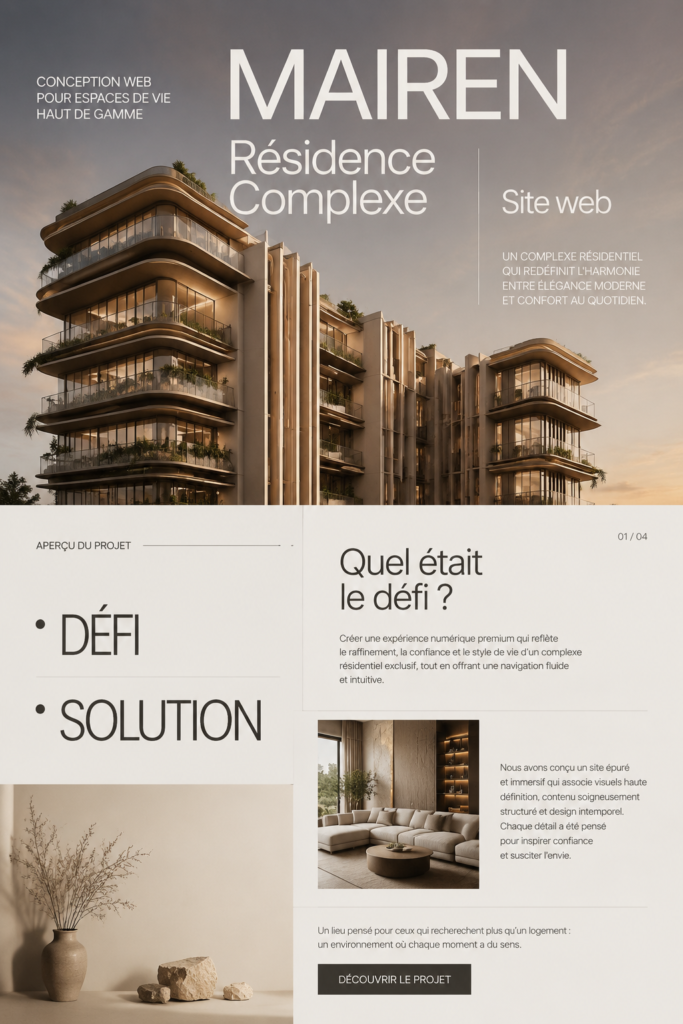 Vue du complexe résidentiel MAIREN en Suisse, alliant modernité et confort.