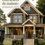 Maison avec une façade peinte dans une couleur tendance de 2025, affichant un style moderne et accueillant.
