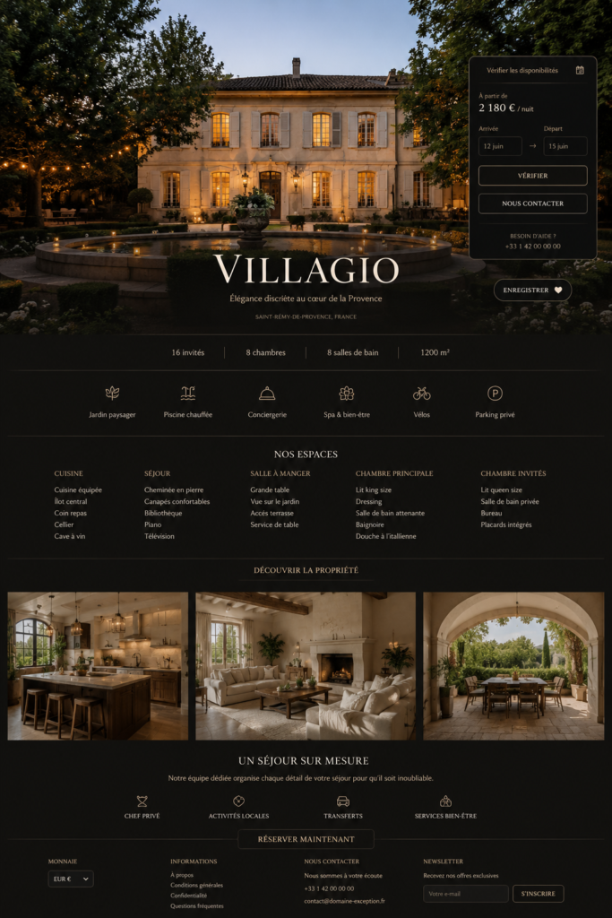 Conception d'un site web immobilier élégant et accueillant