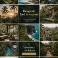 Capture d'écran d'un feed Instagram parfaitement conçu pour une marque immobilière, avec des images modernes et attrayantes.