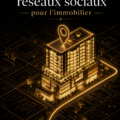 Visuel attractif d'un design de médias sociaux pour une agence immobilière