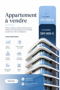 Flyer immobilier coloré et attractif conçu pour Instagram
