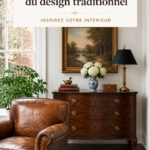 Un intérieur chaleureux et traditionnel avec des meubles en bois et des couleurs douces.