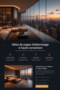 Concept de page d'atterrissage efficace avec éléments visuels attractifs