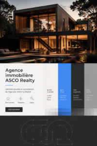 Agence immobilière avec une identité visuelle élégante et moderne