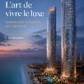 Vue extérieure d'une maison de luxe futuriste aux Émirats.