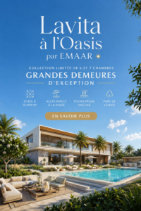 Vue d'ensemble de Lavita à The Oasis, un projet immobilier moderne et accueillant.