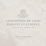 Un logo élégant pour une agence immobilière avec des couleurs sophistiquées