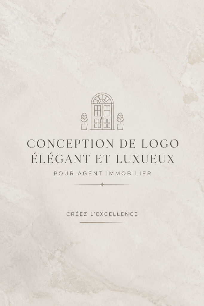 Un logo élégant pour une agence immobilière avec des couleurs sophistiquées