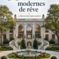 Une magnifique maison moderne avec de grandes fenêtres et une architecture élégante.