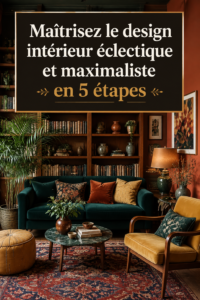 Intérieur chaleureux avec une décoration maximaliste colorée