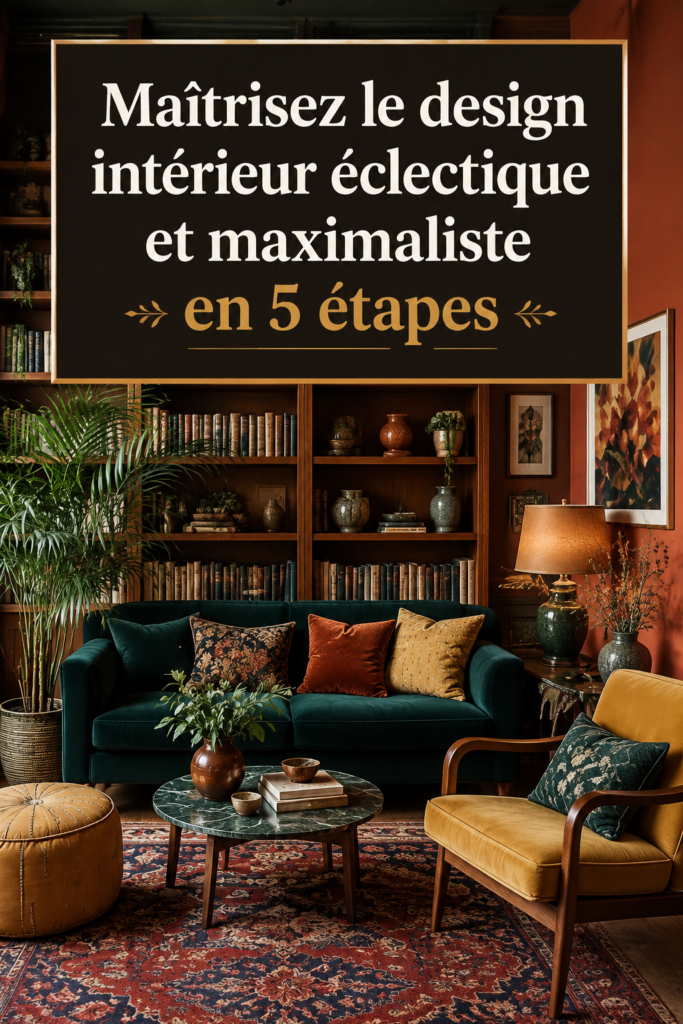 Intérieur chaleureux avec une décoration maximaliste colorée
