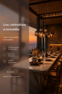 Intérieur d'une maison au design minimaliste et luxueux, mettant en avant des lignes épurées et des matériaux haut de gamme.